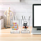 Vgrti Funny Black Cat Work 2 Pack Acrylic Cosmetic Pencil Pen Holder Cup - Image 4
