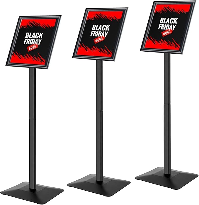 Golemas Sign Stand for Display, 11lbs Integrated Rod Heavy Duty Pedestal Floor by Golemas