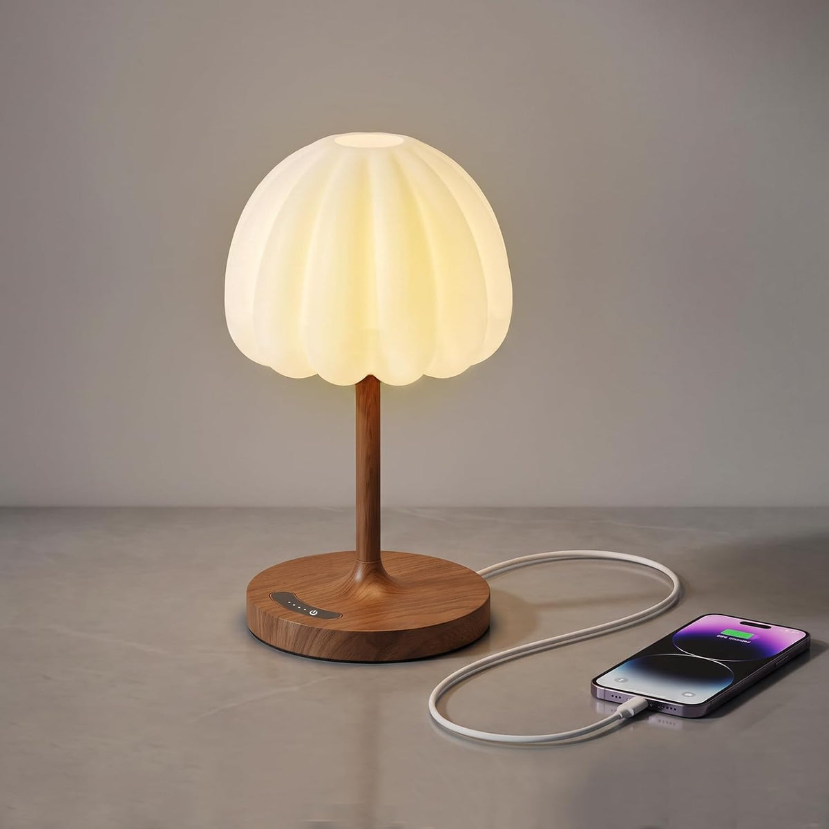 LAVAED Cordless Table Lamp,Battery Operated Bedside Lamp 3 Color Dimmable Lig...