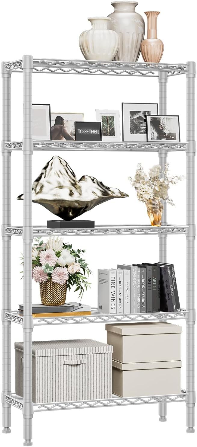 M MZG 1250 lbs 5 Tier Shelf Metal Storage Shelves Wire Rack Closet Organizers - Image 8