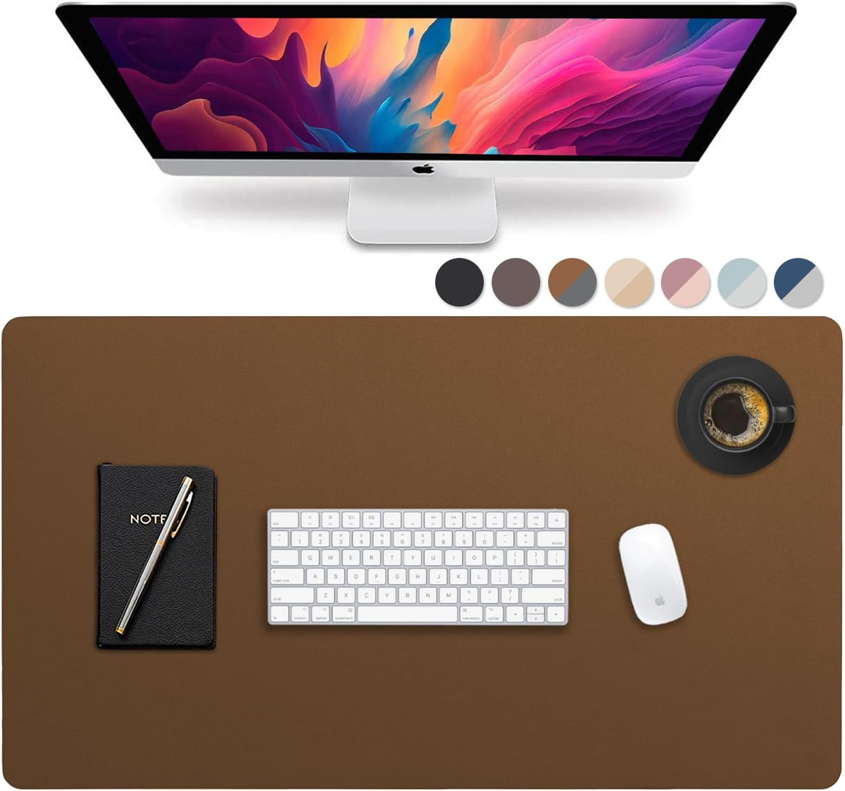 Vine Creations Leather Desk Pad - Large 36" x 20", Desk Protector w...