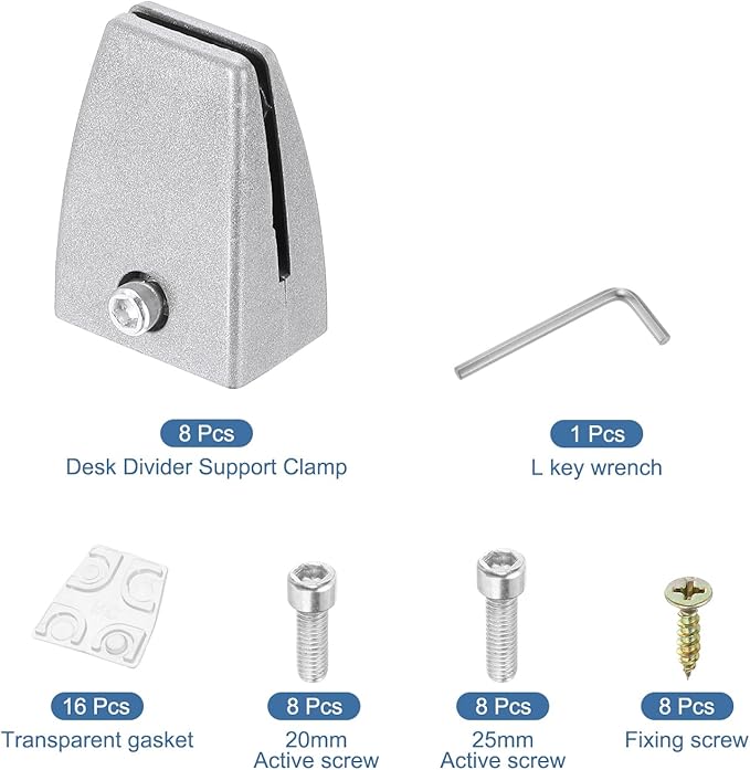 PATIKIL 1.7x1.3x2.4" Desk Divider Support Clamp - Image 3