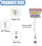 Badge Reel Retractable with ID Clip Text Acrylic Badge Reel Holder Name Badge - Image 2