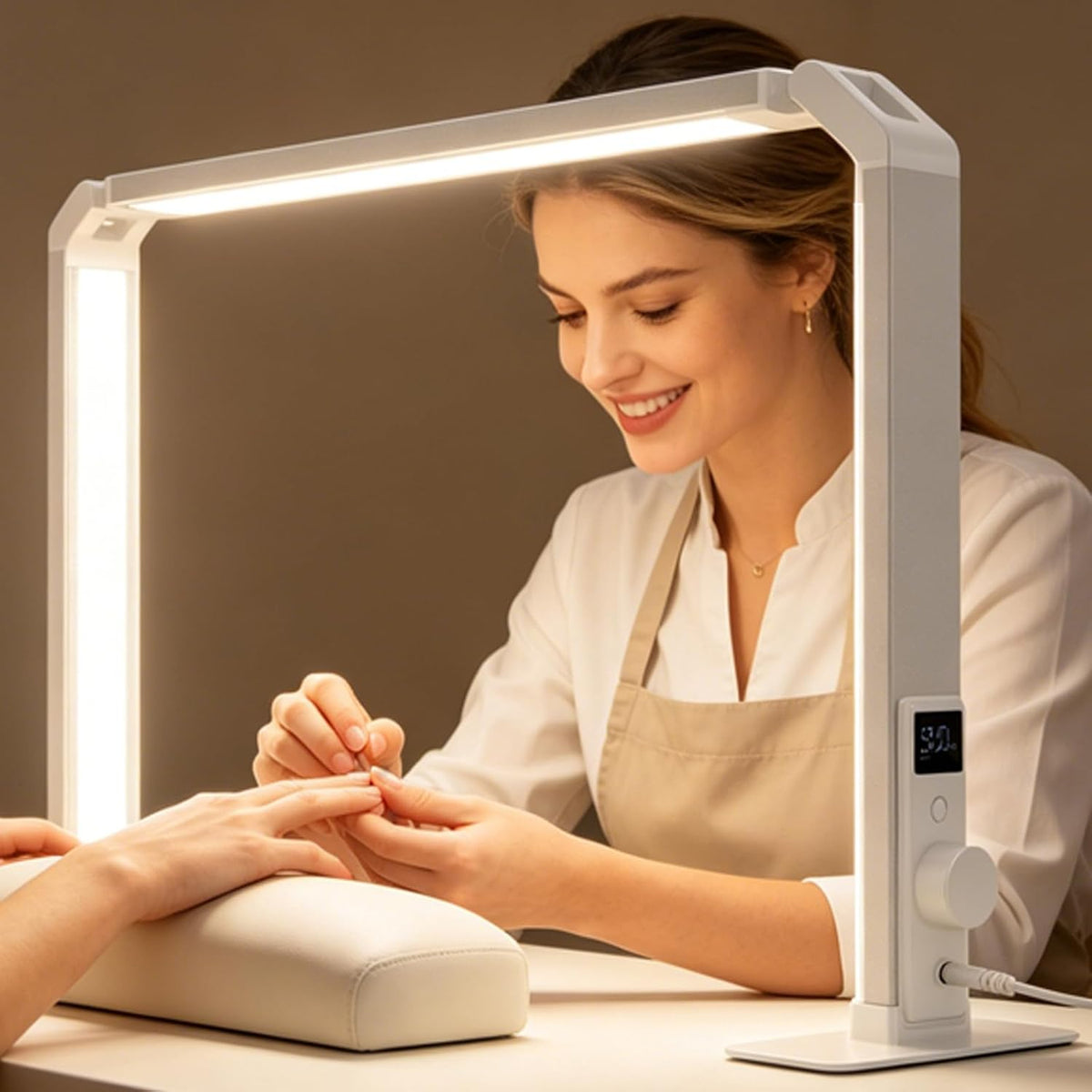Nail Desk Lamp, Dual Brightness Mode LED Light for Nails Tech, Folding & ...