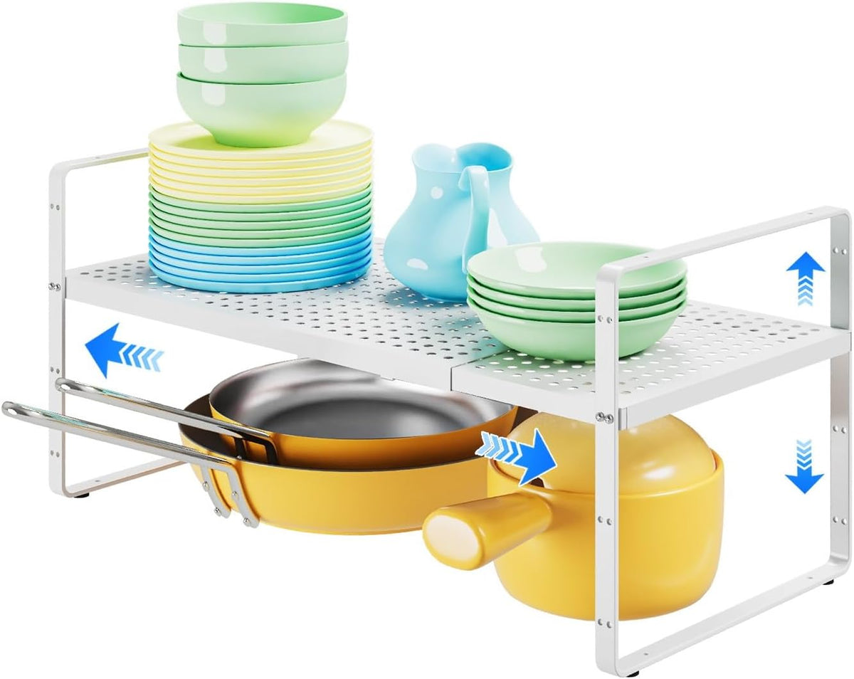 Expandable Cabinet Shelf Organizers, Kitchen Small Stand Rack Organization fo...