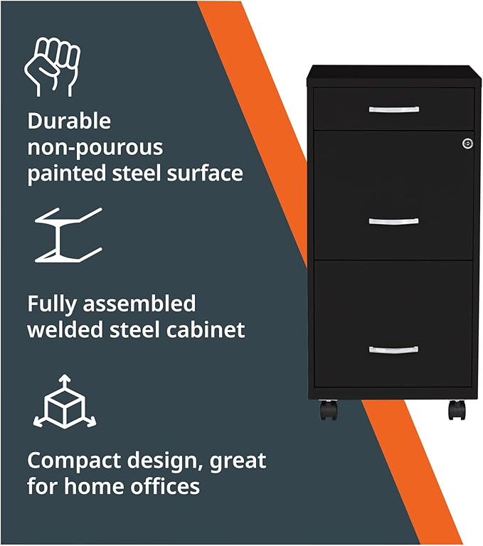 Lorell LYS SOHO Box/File/File 3-Drawer Mobile File Cabinet - Image 5