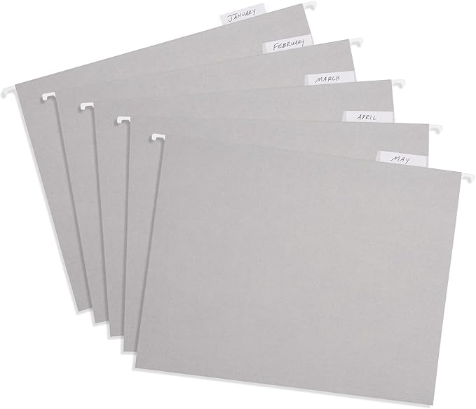 25 Blue Summit Supplies Grey Hanging File Folders Letter Size - Image 5