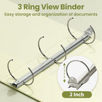 SUNEE 3 Ring Binder 2 Inch 1 Pack, Light Yellow - Image 3