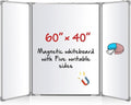 60” x 40” Foldable Whiteboard Dry Erase Board Large Tri Folding Whiteboard by Unknown