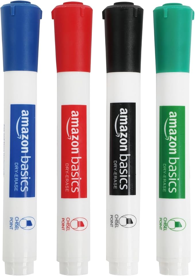 Amazon Basics Low-Odor Chisel Tip Dry Erase Whiteboard Marker by AmazonBasics