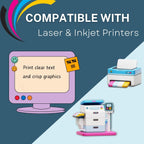 Sticker Printer Paper Shipping Labels Full Sheet with Self Adhesive, Square Corner, for Laser & Inkjet Printers, 8.5 x 11 Inch White (25 Labels)
