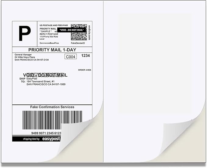 BESTEASY 16000 Half Sheet Self Adhesive Shipping Labels, Laser/Ink Jet White by BESTEASYLABELPRINTER