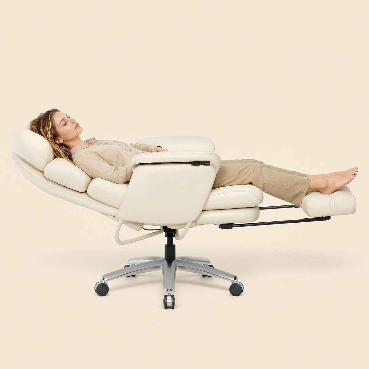 FLEXISPOT HC4-Pro Reclining Office Chair with 90-165° Infinite-Level, Beige