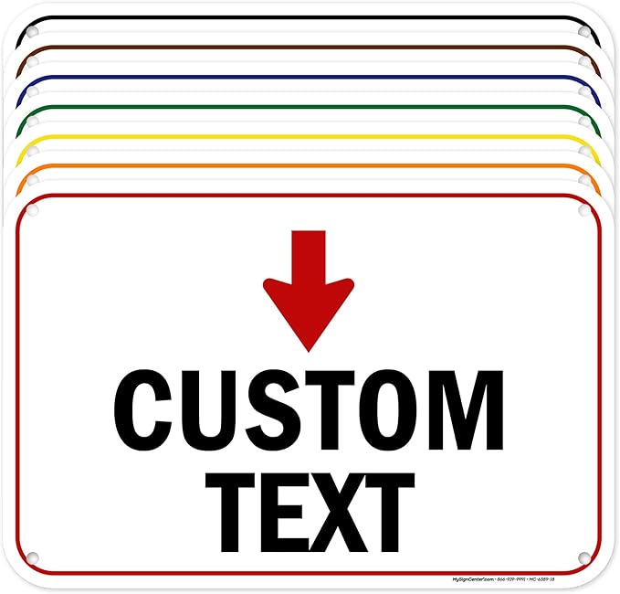 Custom Arrow, Custom Directional Sign, Down Arrow, 12x18 Inches, 55 mil thick by MySignCenter