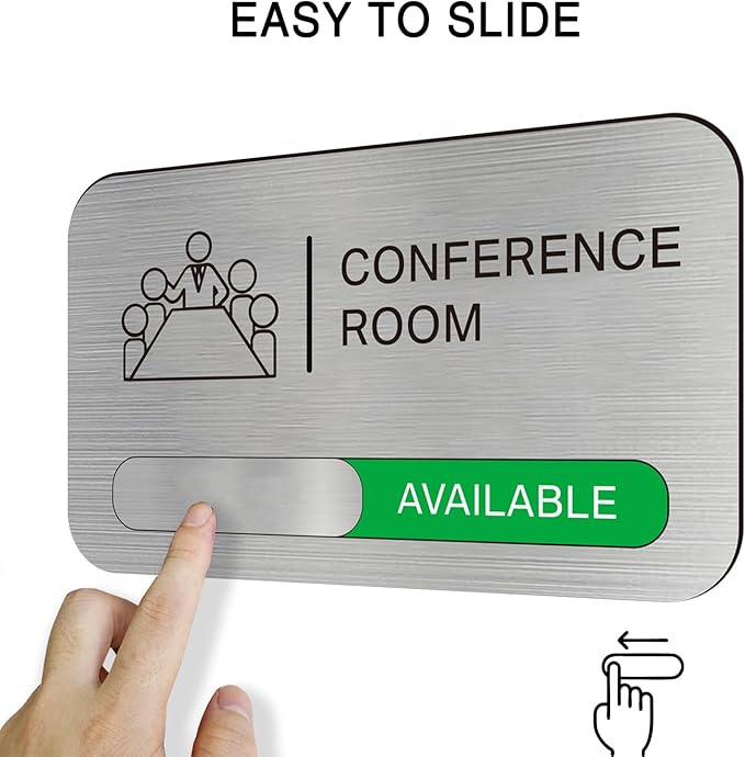 ANIWEY Acrylic Office Meeting Room Door Sign, 8.8 x 5.1 inches, Minimalist Style - Image 2