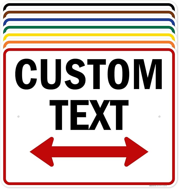 Custom Arrow, Custom Directional Sign, Two Way Arrow, 24x30 Inches, Rust Free by MySignCenter