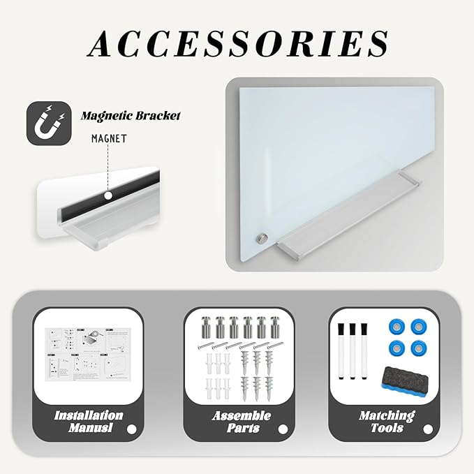 JYYPWB Magnetic Large Glass Board 72"x 48" Dry Erase Writing Board Premium - Image 4
