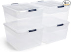Rubbermaid Cleverstore 74 Qt Clear Storage Bins by Rubbermaid