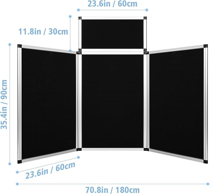 Nisorpa 3+1 Panel Folding Trade Show Presentation Board 70.8“ x 35.4” Trifold - Image 2