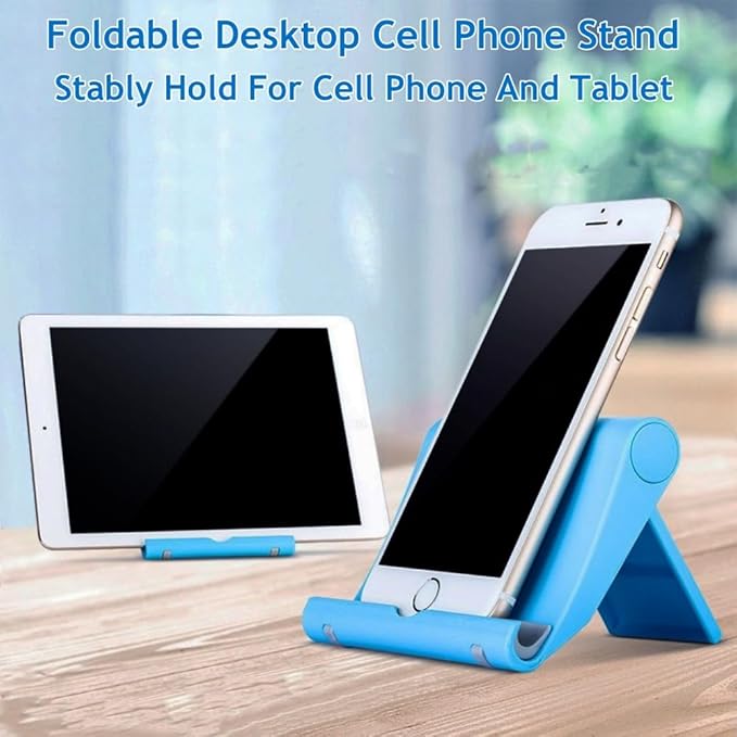 JUSDIQIR Cell Phone Stand for Desk Foldable Cell Phone Holder Desk Tablet - Image 2
