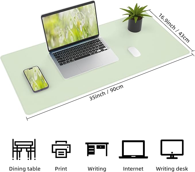 Leather Desk pad Protector, Large Desk mat - Image 2