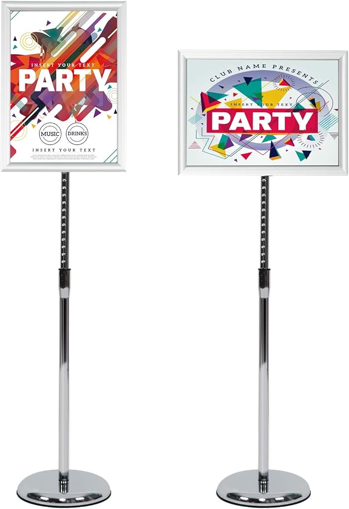 VAIIGO Pedestal Poster Stand, Adjustable Aluminum 11 x 17 Floor Standing Holder - Image 9