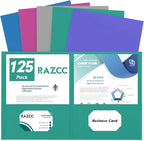 Two Pocket Folders, RAZCC 125 Pack 2 Pocket Folders Fit Letter Size Paper by RAZCC