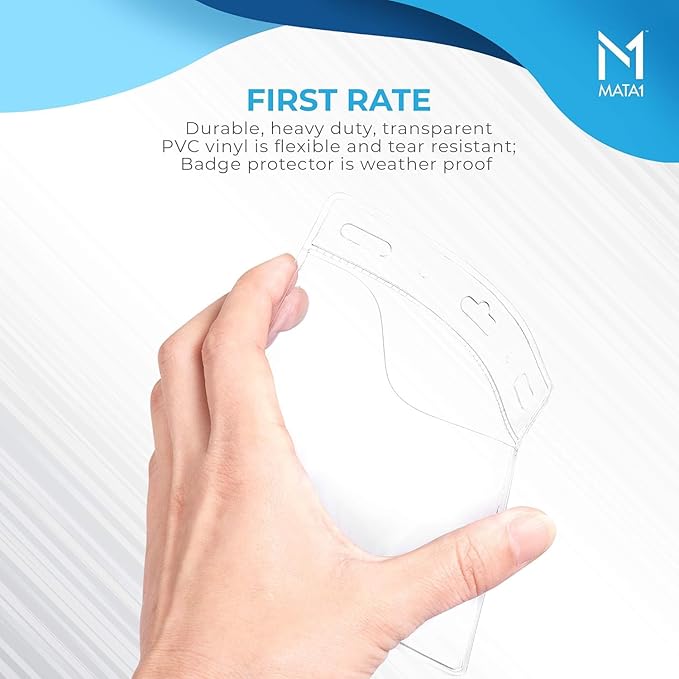 Mata1-USA Plastic Extra-Thick Horizontal Card Protector, Large Size No Zipper - Image 2