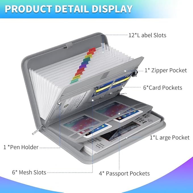 Fireproof Accordion File Organizer – Fireproof File Folder & Expanding - Image 2