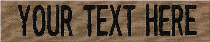 Custom Uniform Name Tapes Solid Colors. Coyote Brown Fabric, 3.5 Inch Hook by NORTHERNSAFARI