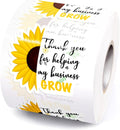 Wailozco Sunflower Thank You Stickers,Thank You for Helping My Business Grow Sticker for Small Business Handmade Shop Online Retailers Envelopes Mail 500 Labels Per Roll