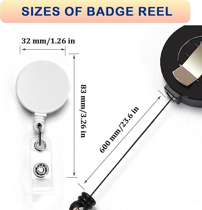 Custom Retractable ID Badge Holder Clip, Personalized Badge Reel - Image 3