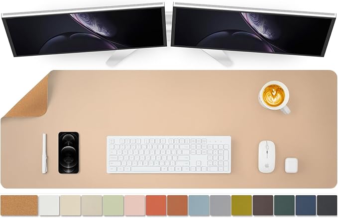 Large Cork Desk Mat by HOMIEAZICOZI