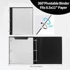Tashkummy 360 Degree Pivotable Binder, Upgraded 3 Ring Binder 1 inch, Flexible - Image 5
