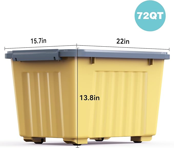 Nazhura Plastic Storage Bin, Stackable and Nestable Storage Boxes - Image 2
