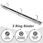 3 Ring Binder 1 Inch, PANDRI 12 Pack 1-Inch Binder Fits Letter Size 8.5'' x - Image 4