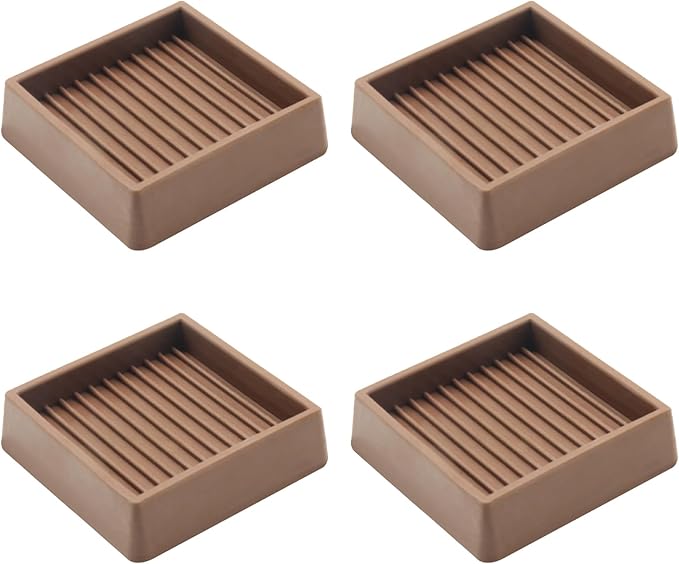 VOCOMO 2X2 Rubber Caster Cups, Non Slip Furniture Pads, Anti-Slip Furniture by VOCOMO