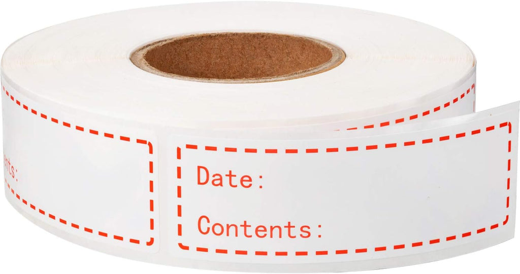 500 Pieces Food Freezer Labels 1 x 3 inches Self-Adhesive Removable Storage Refrigerator Food Date Labels Easy Clean Leaves No Residue (Red)