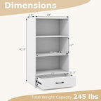 LOKO 4-Tier Bookcase with Storage Drawer, Modern Organizer Display Storage - Image 3