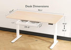 Claiks Standing Desk with Drawers, 55x24 Inch Electric Stand Up Adjustable - Image 3