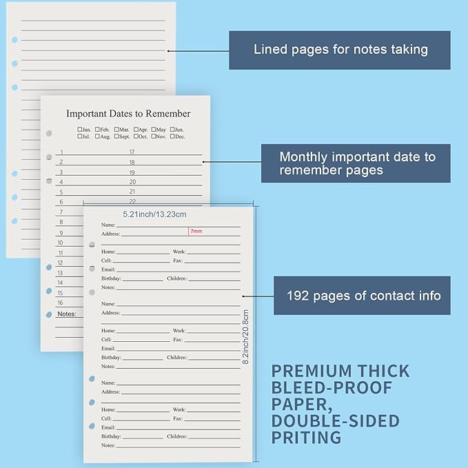 Refillable Address Book with Alphabetical Tabs, 648 Large Print Telephone - Image 6