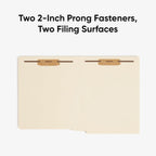 Smead Heavyweight End Tab Fastener File Folder, Shelf-Master® Reinforced Straight-Cut Tab, 2 Fasteners, Letter Size, Manila, 50 per Box (34215)