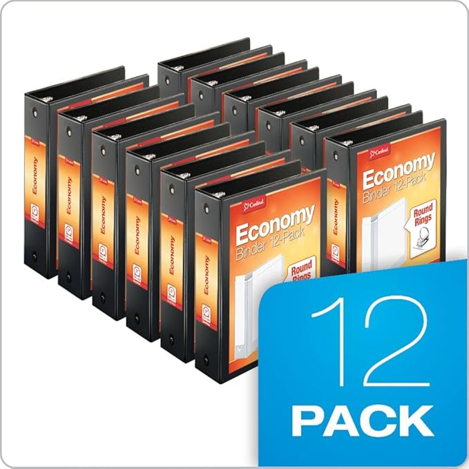 Cardinal Economy 3-Ring Binders, Round Rings, Holds 625 Sheets, Carton of 12 - Image 6