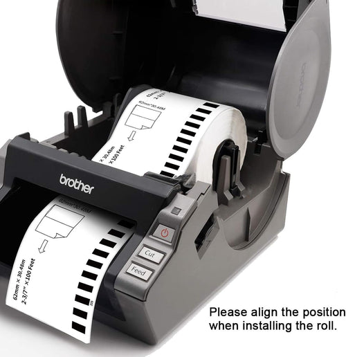 (12 Rolls + 1 Frame,30.48m Per Roll 3-Proof) Labelebal Dk 2-3/7" x 100' Direct Thermal Continuous Length Labels Replacement for DK-2205 Shipping Mailing Postage Compatible for Brother QL Printer