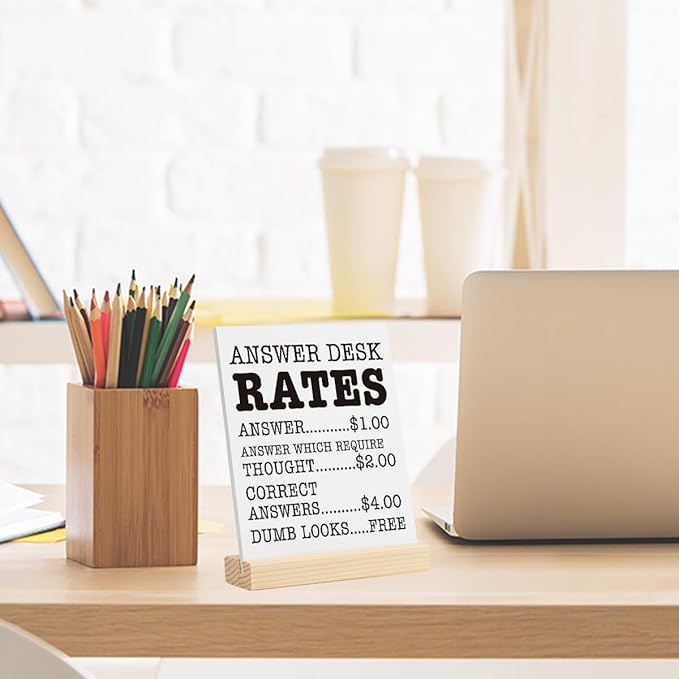 Funny Office Decor Desk Signs, 12 Different Cards Desktop Novelty, Boss Day - Image 5