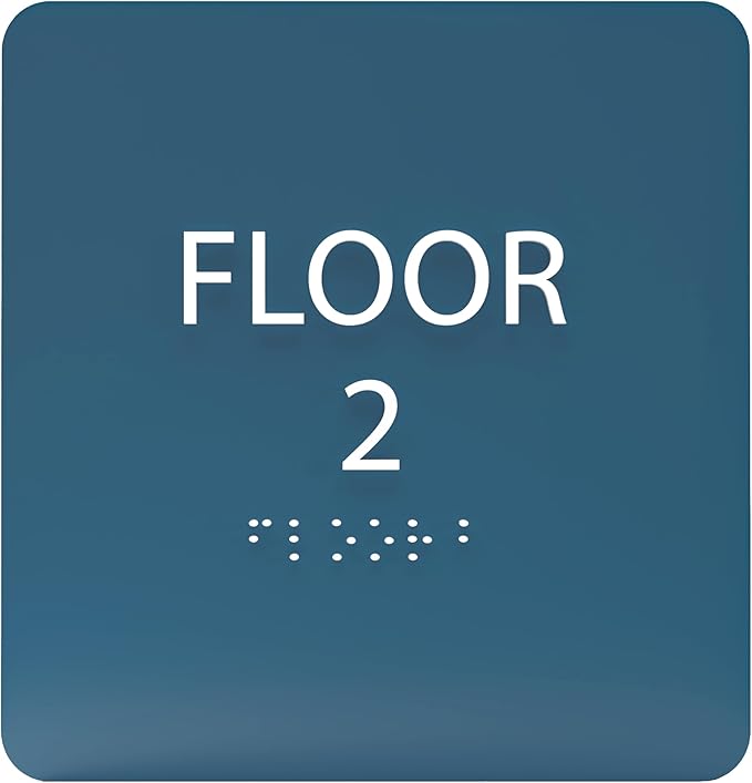 Cold Blue ADA Floor 2 Sign by ADACentralSigns