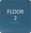 Cold Blue ADA Floor 2 Sign by ADACentralSigns