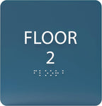 Cold Blue ADA Floor 2 Sign by ADACentralSigns