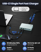 200W USB C Charger Block, GaN IV Charging Station 8 Ports, QC4.0 Fast Charging - Image 6