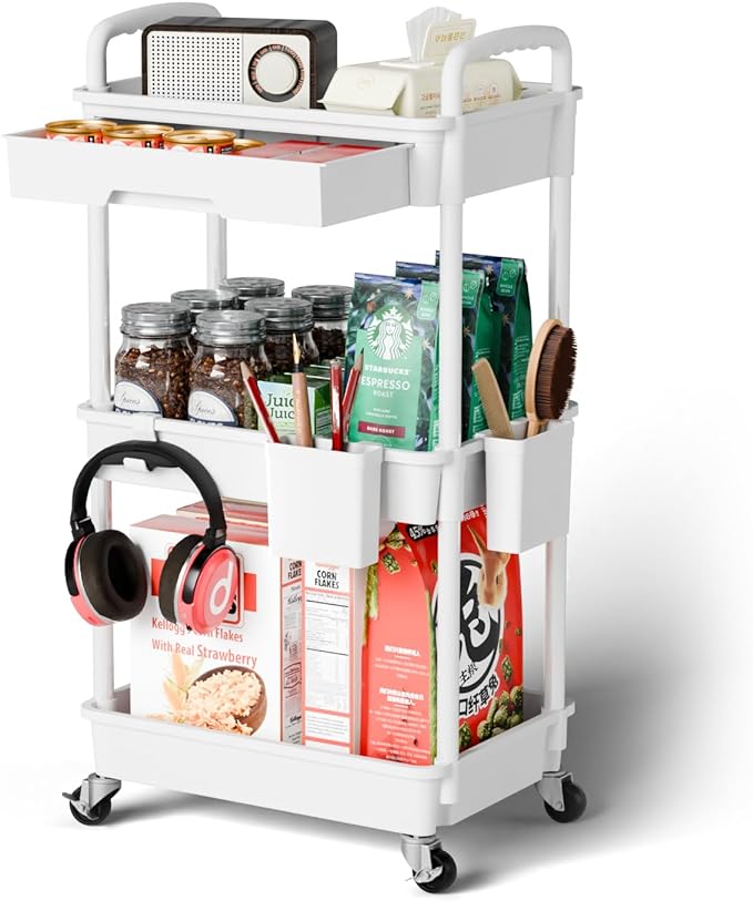 Sorgion 3 Tier Rolling Cart Organizer, Laundry Room Bathroom Organizers and by Sorgion